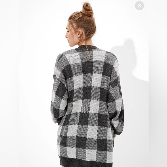Oversize plaid cardigan - Picture 2 of 10